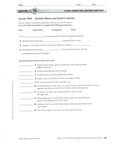 Ch 19.2 Seismic Waves and Earths Interior Worksheet (1) GOOD!!