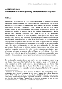 Heterosexualidad obligatoria y existencia lesbiana  - Adrienne Rich (1980)