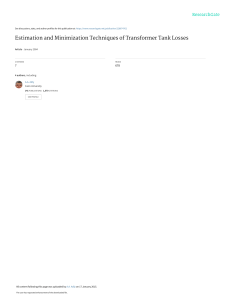 ESTIMATION AND MINIMIZATION TECHNIQUES OF TRANSFORMER TANK LOSSES