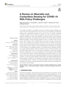 A review of wearable and contactless sensing for Covid-19 with policy challenges