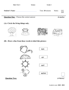 short test grade 1 pdf