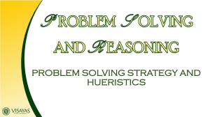 Lesson 2.1-Problem Solving Strategies and Hueristics
