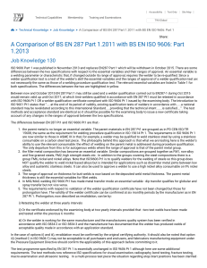 A Comparison of BS EN 287 Part 1.2011 with BS EN ISO 9606  Part 1 - Job Knowledge 130