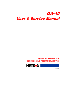 Metron QA-45 - SERVICE Manual