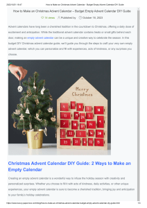 How to Make an Christmas Advent Calendar - Budget Empty Advent Calendar DIY Guide