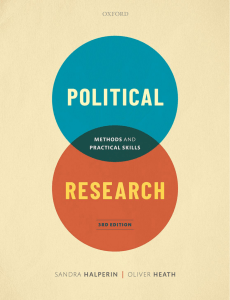 Political Research  Methods and Practical Skills - Sandra Halperin, Oliver Heath