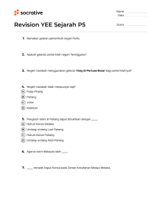 Quiz Revision YEE Sejarah P5