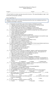 Filipino 10 Exam: Literature & Grammar