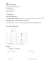 Maths Chapter 22 Differentiation