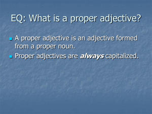 Adjectives 2 Proper