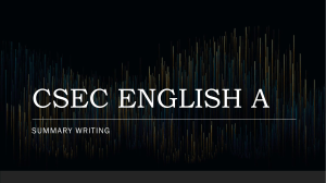 CSEC ENGLISH A SUMMARY