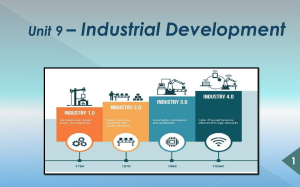 1.  Industrial Development & Major Ind.