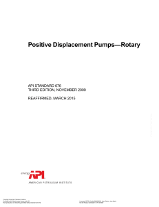 API 676 3th Positive Displacement Pumps-Rotary