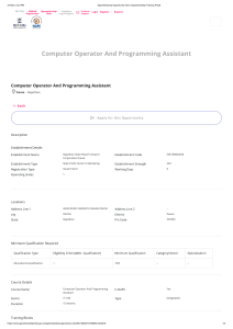 Computer Operator Apprenticeship in Dausa, Rajasthan