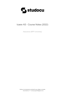 ICAEW Assurance Course Notes (2022)