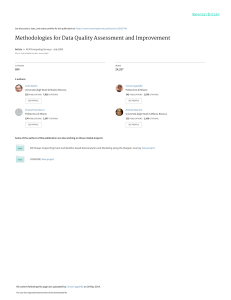 Methodologies for Data Quality Assessment and Improvement