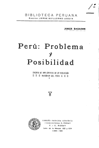 Peru problema y posibilidad
