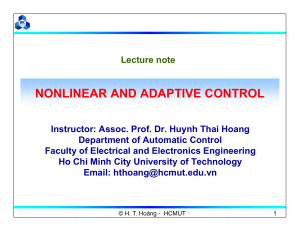 Chapter 2 NonlinearAdaptiveControl