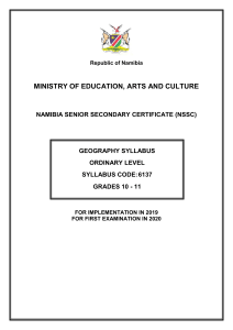 NSSCO Geography syllabus