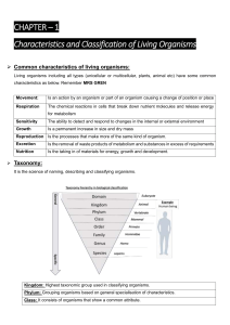 Bio-Ch 1- Classification