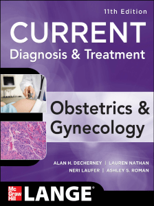 Current Diagnosis and Treatment Obstetrics and Gynecology 11th Edition
