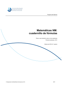 IB Math AA Formula Booklet (spanish ver.)