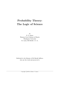 Probability Theory - The Logic of Science - book