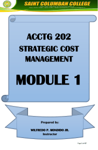 ACCTG 202 Strategic Cost Management