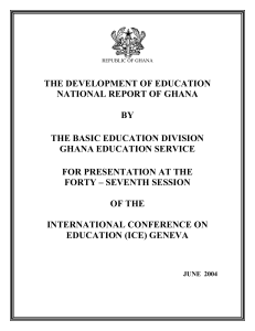 The Development of Education - Ghana