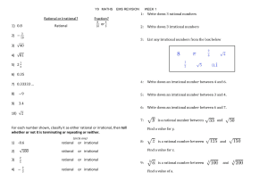 1 Rational or Irrational