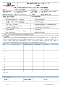 SAFETY INDUCTION FORM