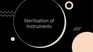 Sterilization of Instruments