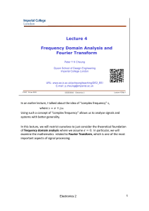 Lecture 4 - Fourier Transform (notes)