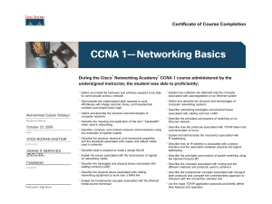 Muhammad Sufyan Siddiqui CCNA 1 Networking Basics