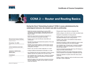 Muhammad Sufyan Siddiqui CCNA 2 Router and Routing Basics