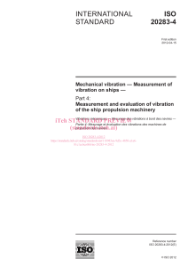 ISO 20283-4: Ship Propulsion Machinery Vibration Measurement