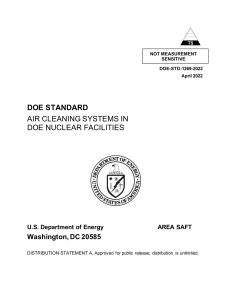 DOE Standard 1269-2022 Air Cleaning Systems in DOE Nuclear Facilities