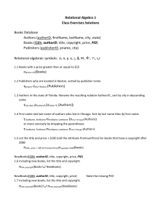 Relational Algebra 1 Class Exercises - Solutions