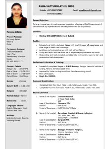 Asha resume update - Belhoul Speciality Hospital