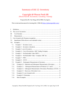 IAS 2 Inventory @ Phnom Penh HR ex