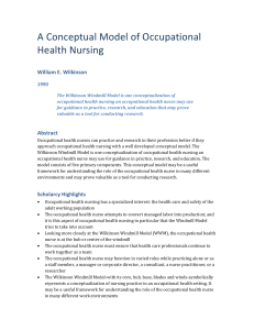 A Conceptual Model of Occupational Health Nursing