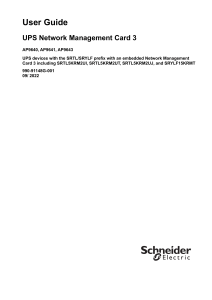 Schneider UPS Network Management Card 3 User Guide