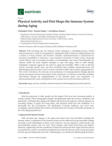 Physical Activity and Diet Shape the Immune Systema during Aging