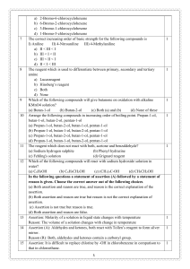 Chemistry Exam Questions: Organic & Inorganic Chemistry