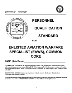 NAVEDTRA 43902 Enlisted Aviation Warfare Specialist (EAWS), Common Core