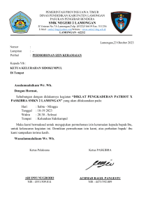 Surat Permohonan Izin Keramaian PASKIBRA SMKN 2 Lamongan