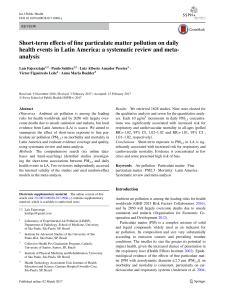 Short-term effects of fine particulate matter pollution on daily health events in Latin America: a systematic review and metaanalysi