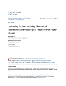 Leadership for Sustainability: Theory & Pedagogy