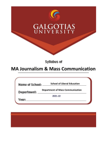 Galgotias University- MA Journalism  Mass Communication