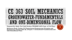 Groundwater-Fundamentals and One-Dimensional Flow